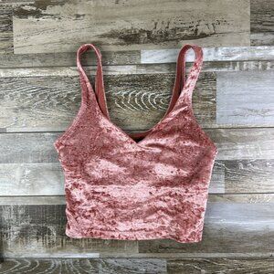 Size 4 Lululemon pink velvet sports bra activewear workout